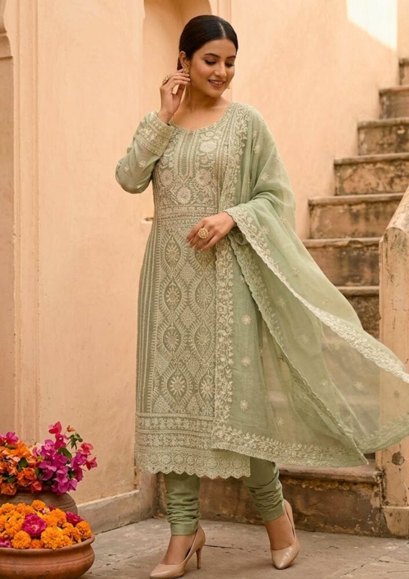 black printed cotton kurta set with tie and dye dupatta